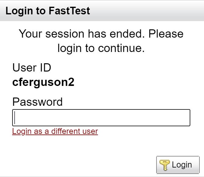 FastTest Auto Log Off Message