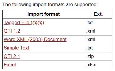 Import Formats