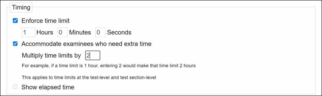 Test Times - Information and Online Delivery Tabs