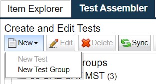 Figure 2.7 Creating a New Test Group and Test